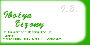 ibolya bizony business card